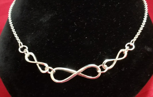 Triple Infinity Necklace - one large and 2 medium infinities