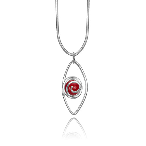 Spiral into Leaf - Small Pendant with Pearl